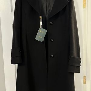 Black, long, virgin wool, Lora Piana coat, MADE IN ITALY, BRAND NEW WITH TAGS